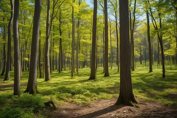 Obraz premium Creating Diverse Forests in a Beautiful Valley for a Sustainable Eco-Friendly Ecosystem