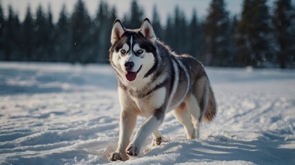 Naklejka premium Siberian husky dog