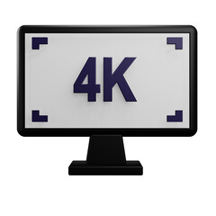 4k monitor 3d Illustration
