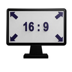 aspek ration monitor 3d illustration