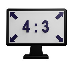 aspek ration monitor 3d illustration