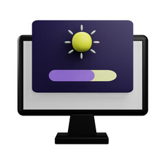 brightness monitor 3d illustration