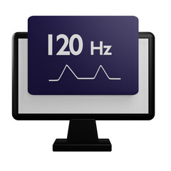 frequency monitor 3d illustration