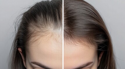 before and after using hair growth