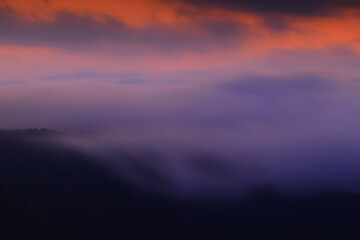 岩手県奥州市　夜明けの風景
