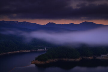 岩手県奥州市　夜明けの風景