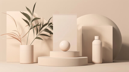 Botanical Minimalism with Abstract Shapes