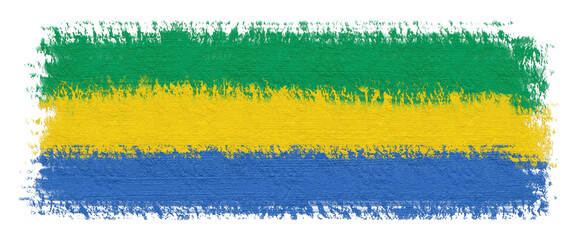 Gabon flag with a textured brush stroke effect
