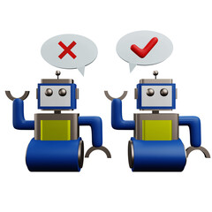 robot chat 3 D Illustration