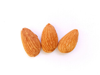 Set of Almonds isolated on white background