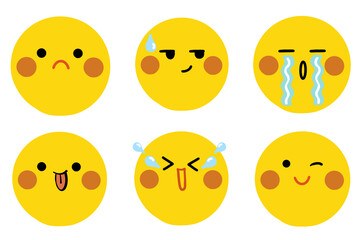 emoticon face expression isolated elements