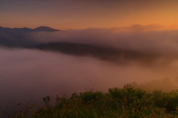岩手県奥州市　夜明けの風景