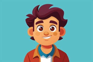 A young cartoon character smiles brightly, showcasing a joyful personality with playful hair and attire, Create your own cartoon illustration.