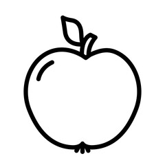 apple line icon isolated on white