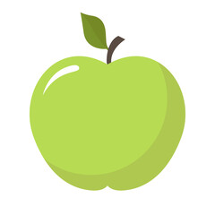 Green apple fruit icon isolated on white