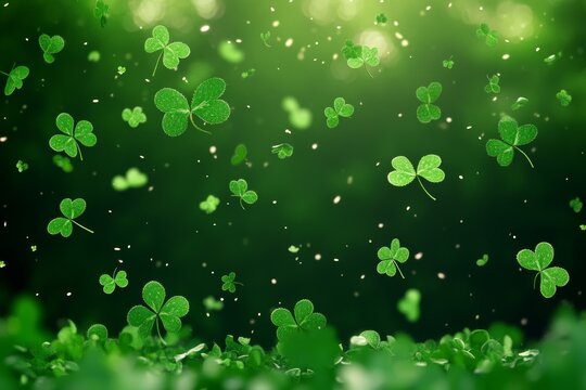 Stpatrick s day animated background with falling shamrock leaf pattern for festive vibes