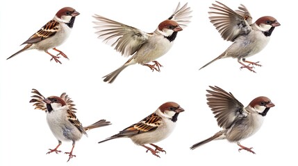 Obraz premium A series of birds in flight, each with a different pose