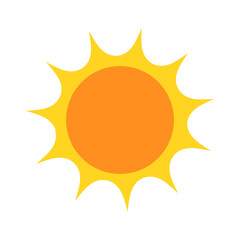 Sun yellow icon on white background vector
