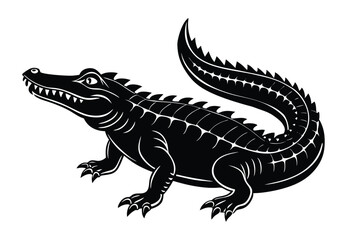 Crocodile silhouette vector