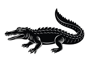 Crocodile silhouette vector