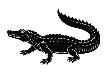 Obraz premium Crocodile silhouette vector
