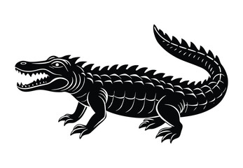 Crocodile silhouette vector