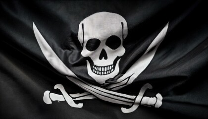 Fototapeta premium 海賊旗(waving pirate flag.) 