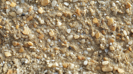 close-up of sand, with each individual grain clearly defined, creating a textured and organic feel, the granules vary in size and color, from soft beige tones to darker, earthier hues