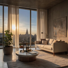 interior, room, modern interior, living room, bedroom