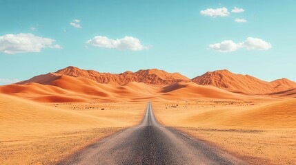 Naklejka premium A Winding Road Through a Desert Landscape