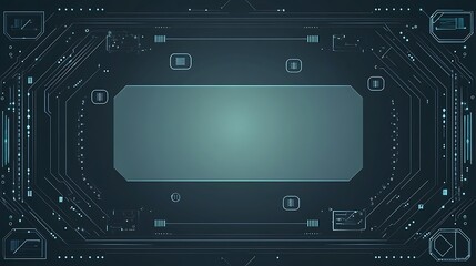 Naklejka premium Abstract digital technology background with glowing lines and circuits.