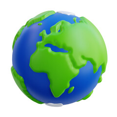 Earth model in 3d illustration style. Cute style. Cartoon Style. Realistic render. Elements