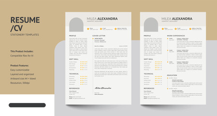 Clean, Modern and Professional Resume CV Design Templates