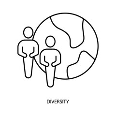 diversity concept line icon. Simple element illustration. diversity concept outline symbol design.