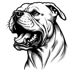 Hand drawn Dogo Argentino portrait, vector sketch isolated on white background.	