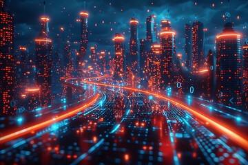 Fototapeta premium Ai content performance analytics within digital content creation where artificial intelligence tracks engagement predicts success and informs content strategy