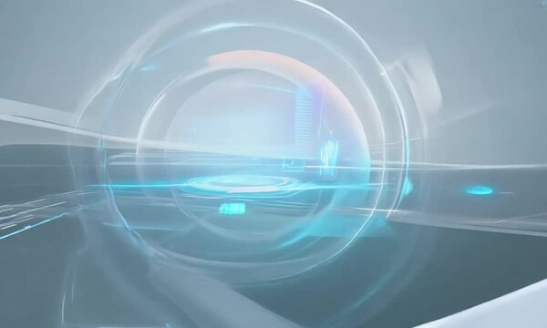 White and gray technology background with futuristic holographic