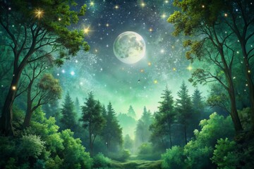 Silver moonbeams dance across the canopy of emerald forest, where starlight twinkles like Tinker Bell's laughter and