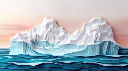 Obraz premium Breathtaking view of towering glacier capped mountains reflecting in the calm icy waters of the polar ocean This landscape captures the serene and untouched beauty of the remote Arctic region