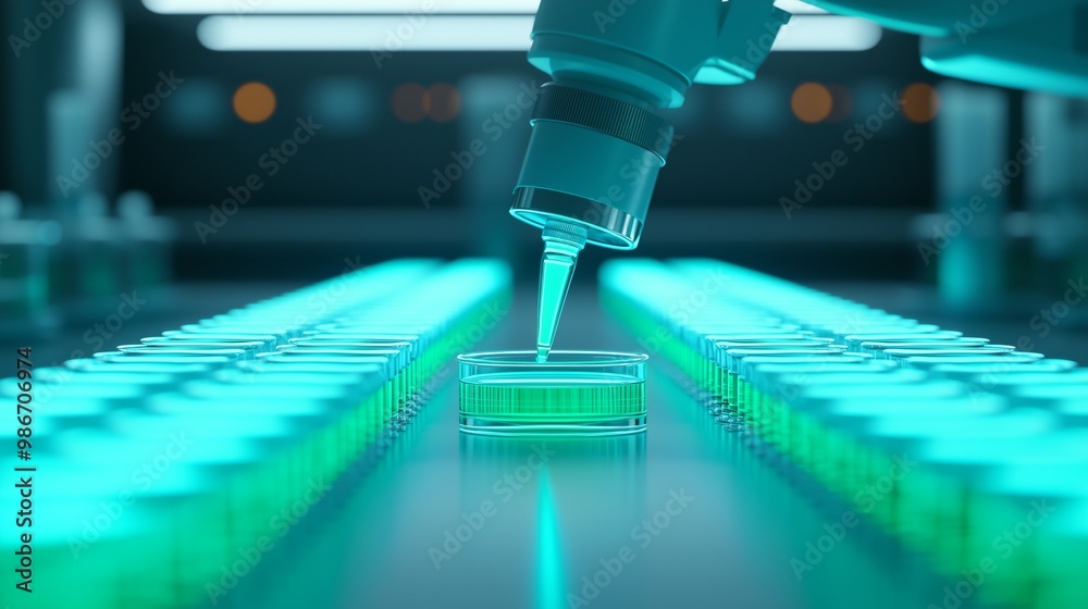 Wall mural automated liquid dispensing in a laboratory setting