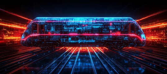 Obraz premium Ai public transportation for smart cities visualized in a detailed vector showing how artificial intelligence manages schedules and predicts demand for efficient transportation