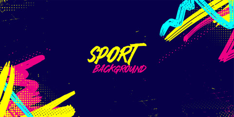 Dynamic Urban Sport Graffiti Background with Bold Neon Colors and Vibrant Abstract Design for Athletic and Street Themed. Sporty Abstract Background with Brush Strokes and Grunge Texture Design Elemen