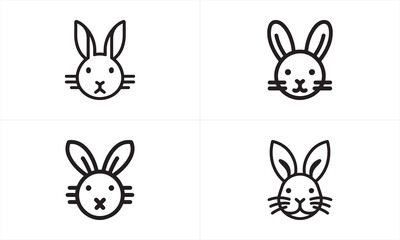 vector set of easter rabbits