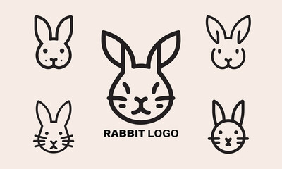 Fototapeta premium set of rabbits logo