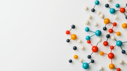 Colorful Molecular Structure on White Background