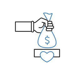 philanthropy concept line icon. Simple element illustration.philanthropy concept outline symbol design.