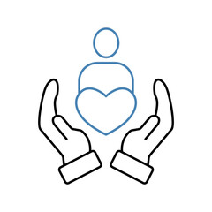 caring concept line icon. Simple element illustration.caring concept outline symbol design.