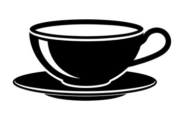 tea cup silhouette vector