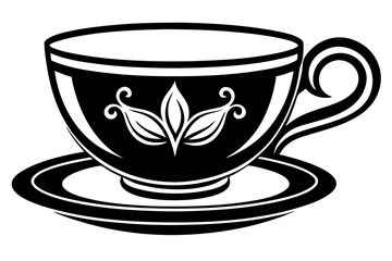 tea cup silhouette vector