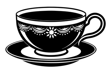 tea cup silhouette vector
